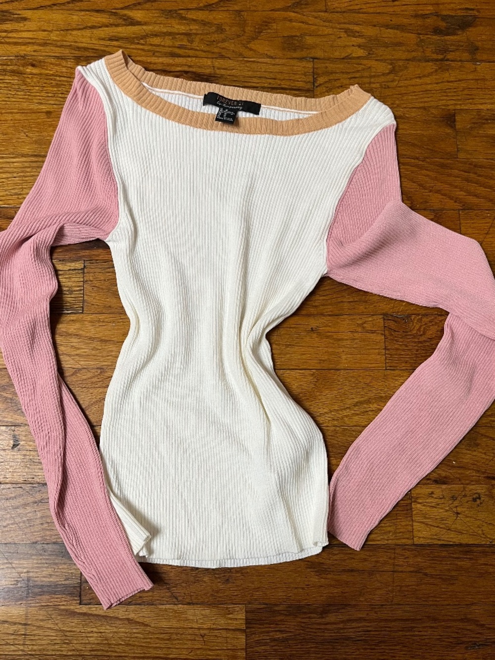 Forever21 knit color block long sleeve top in size medium